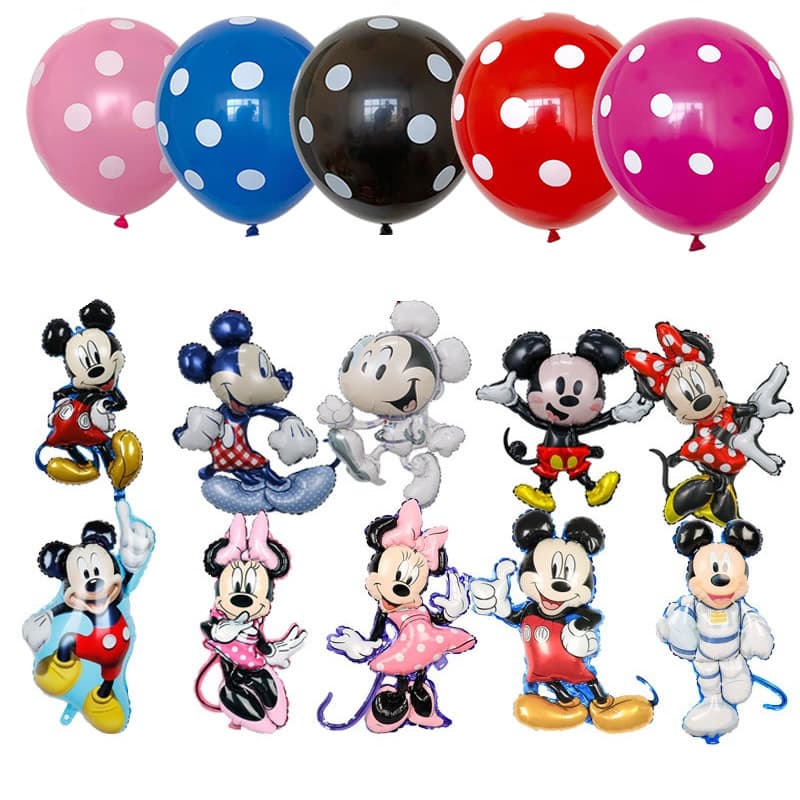 Cartoon 18-inch Mickey Minnie balloon birthday decoration party theme layout standing Mickey Mouse balloon
