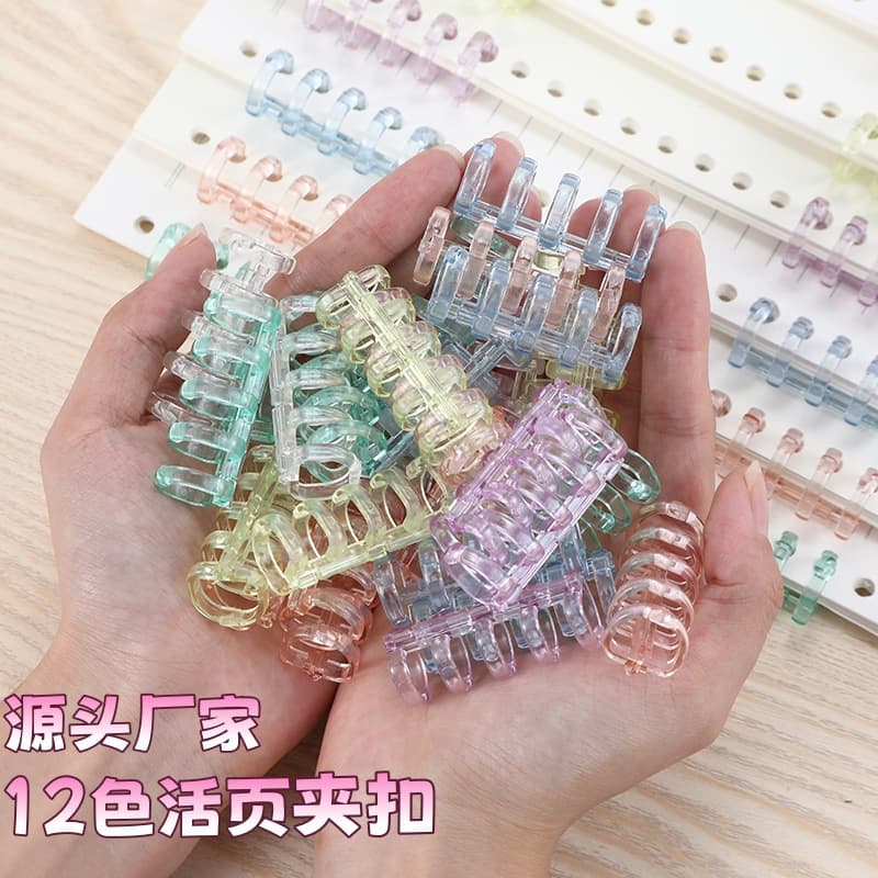 5-hole loose-leaf ring buckle plastic binding strip binder buckle plastic coil removable core loose-leaf book