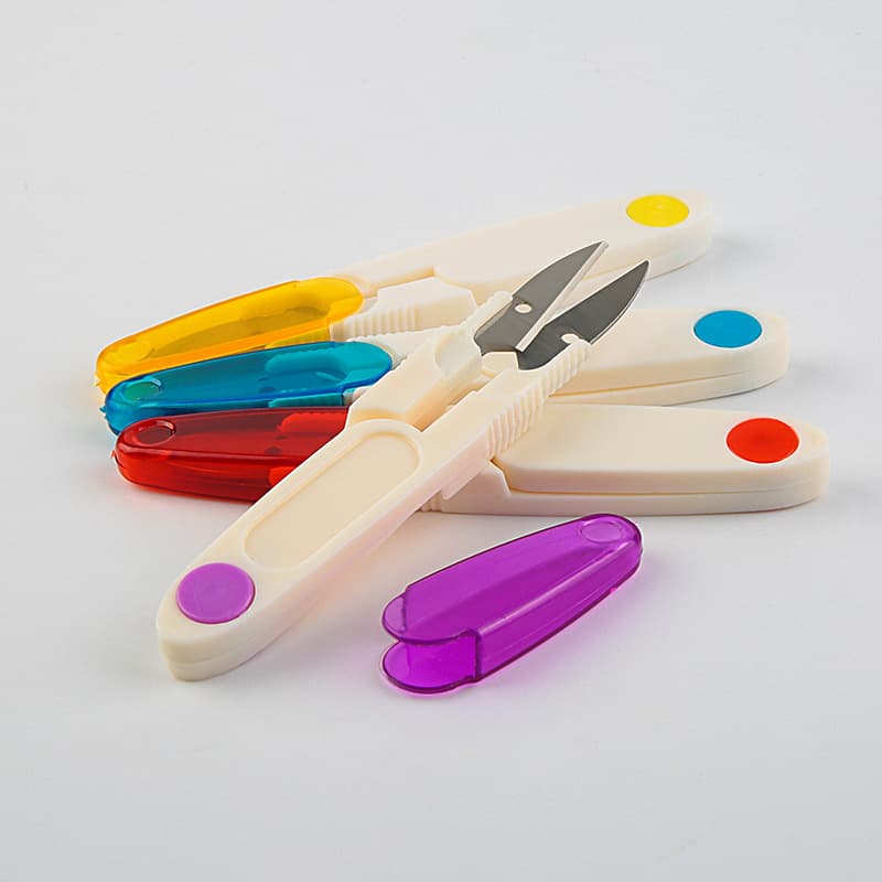 New U-shaped colored spring yarn scissors, fishing line scissors, cross-stitch scissors, stainless steel, factory wholesale.