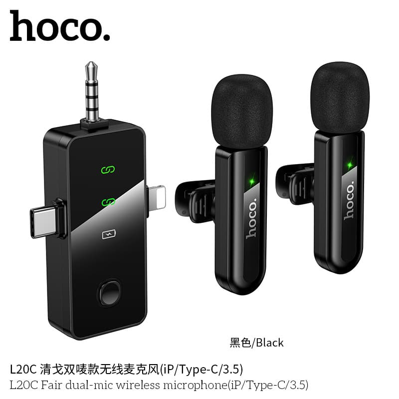 HOCO/hoco L20C Qingge dual-mark wireless microphone (iP/Type-C/3.5)