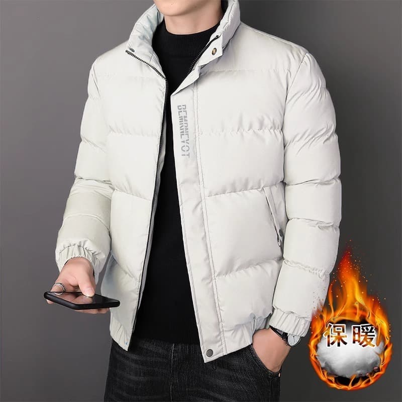 Winter Fashion Cotton Jacket for Men, New Winter Trendy Stand Collar Thick Cotton Coat, Short Puffer Jacket
