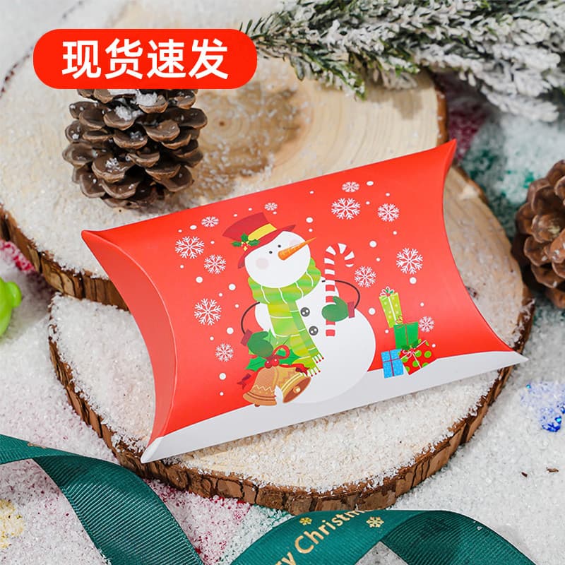 Cross-border spot Christmas candy packaging pillow boxes Christmas Santa Claus gift boxes pillow packaging wedding candy boxes