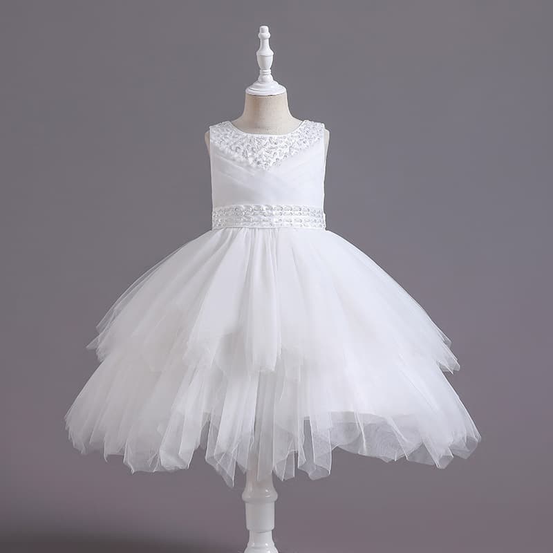 [Clearance from 50% Off] Girls Princess Dress Tulle Puffy Skirt Baby First Birthday Dress Flower Girl Wedding Dress