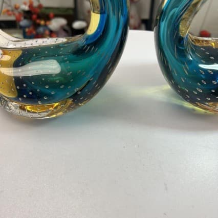 Glass Swan Couple Figurine Craft, Nordic Minimalist Home Decor, Holiday Gift, Glass Animal Ornament