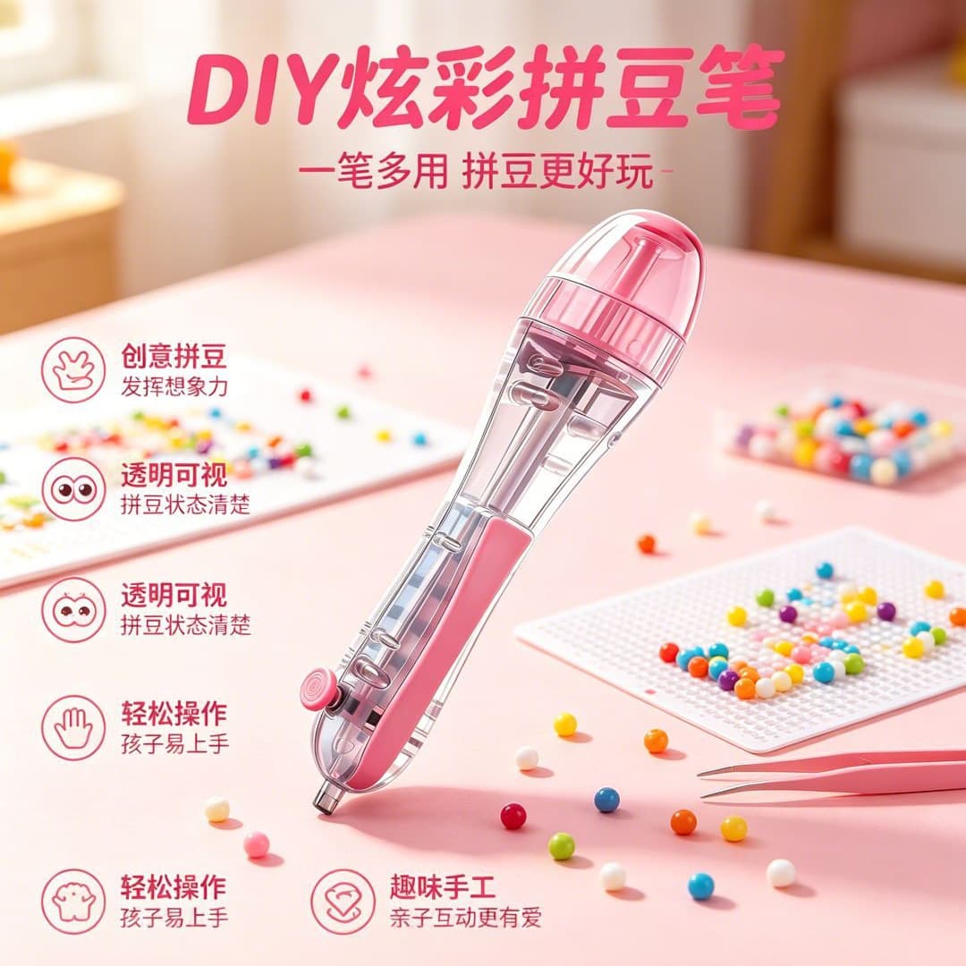 Click-type bean-bean pen DIY hand tool with bean-bean material package three-dimensional puzzle puzzle bean-bean tool