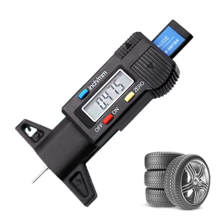 Digital Electronic Tire Tread Depth Measuring Instrument, Depth Gauge, Tread Gauge 0-25.4mm, Digital Tread Meter
