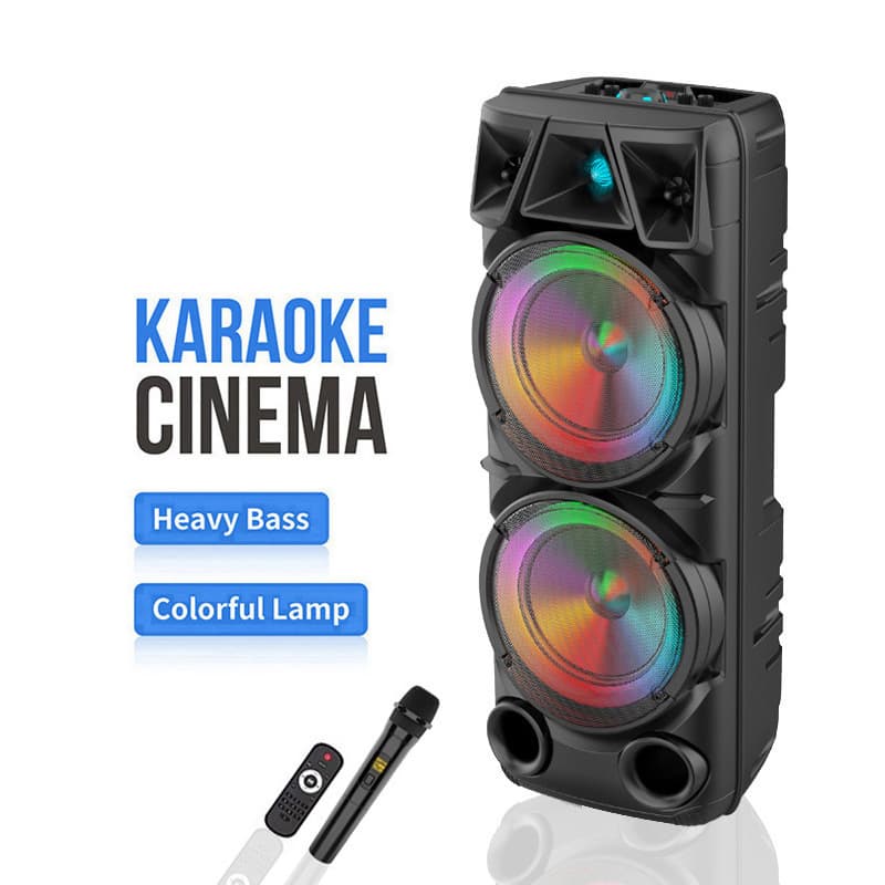 ZQS8210 Hot-Selling Cross-Border High-Power Bluetooth Speaker Outdoor Wireless Microphone Portable Dual 8-Inch Sound System