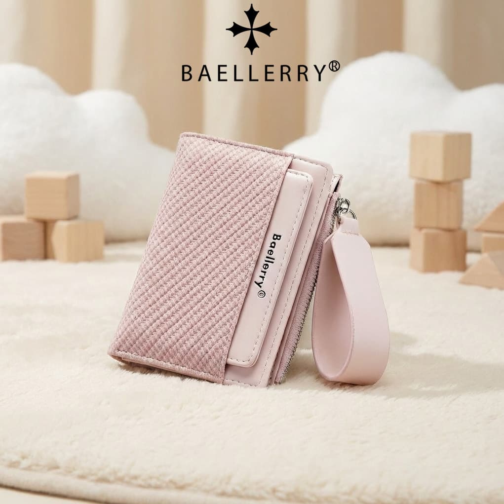 New Cross-Border Women's Short Wallet Premium with Wrist Strap Multi-Card Slot Fashion Zipper Coin Purse