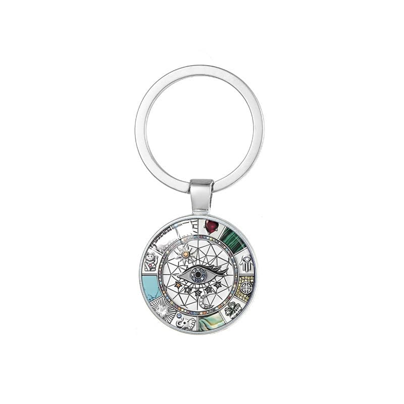 Cross-border Hell Demon Eye Element Creative Shape Collection Keychain Pendant Metal Accessory In-Stock Wholesale