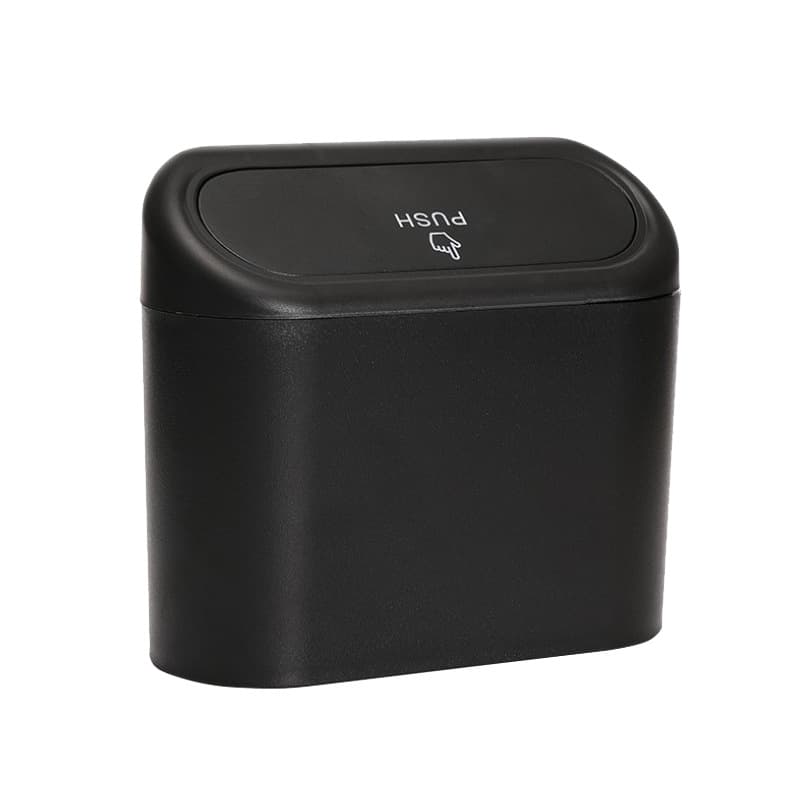 Cross-Border Trade Car Trash Can Black Trash Can Flip Lid Mini Car Trash Can Storage Box Car Stock