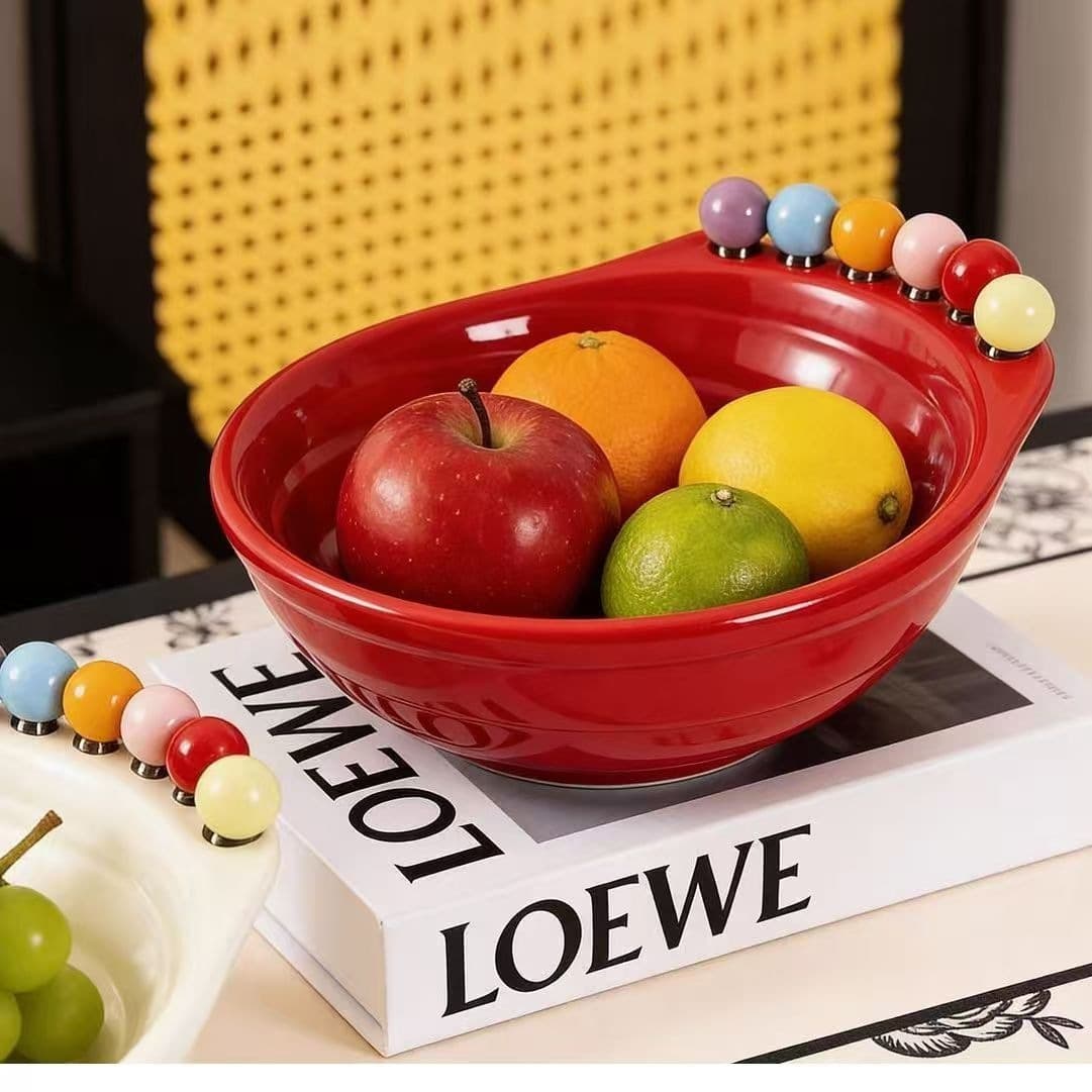 Dopamine Drainage Fruit Basket, Living Room Coffee Table, Household Fruit Tray, Creative with Built-in Fruit Forks, Fruit Plate, Fruit Picks