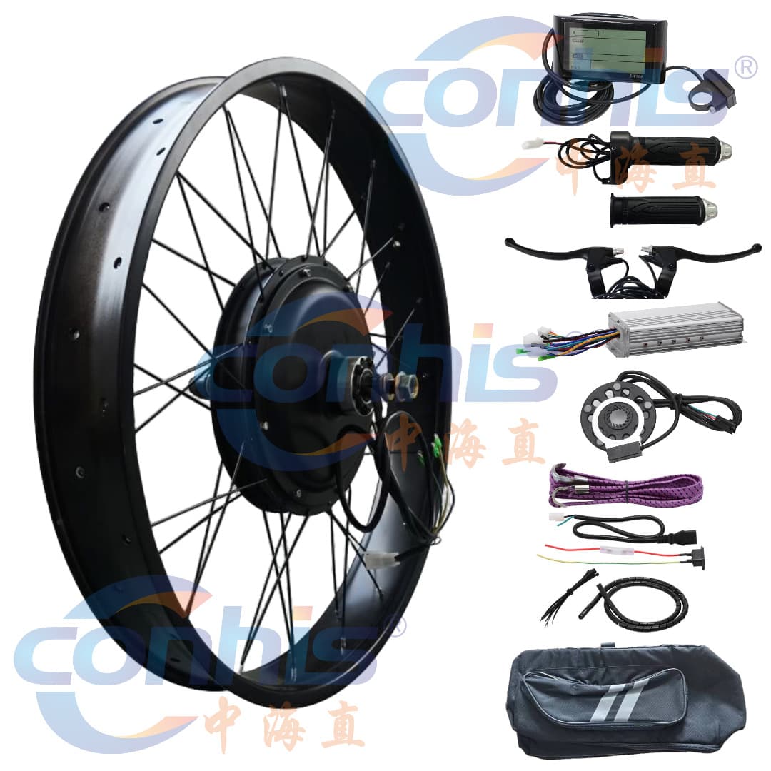 48V 2000W Fat Tire 26*4.0 Electric Bike Conversion Kit with LCD Display, Snow Bike Kit, Tires and Tubes Not Included