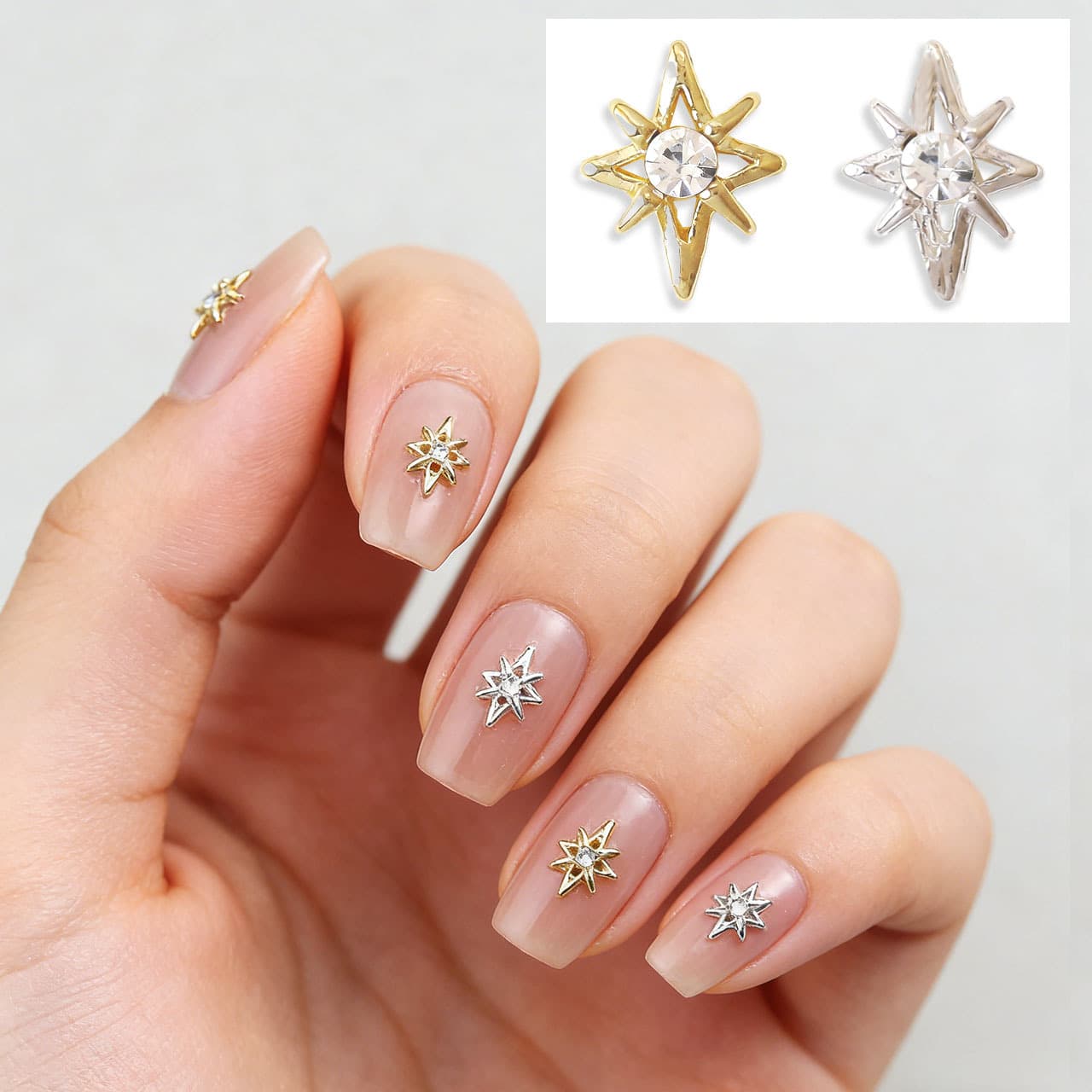 Nail Art Accessories Hot-Selling Rhinestones Butterfly Stars Letters Snowflakes DIY Materials Fashionable Versatile Nail Alloy Accessories