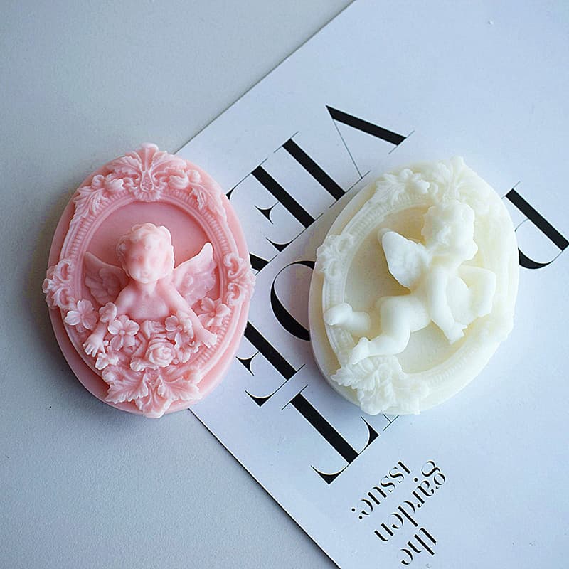 Angel Plaster Silicone Mold for DIY Scented Candle, Aromatherapy Diffuser Stone, Epoxy Resin, Handmade Soap, Decorative Hanging Ornament