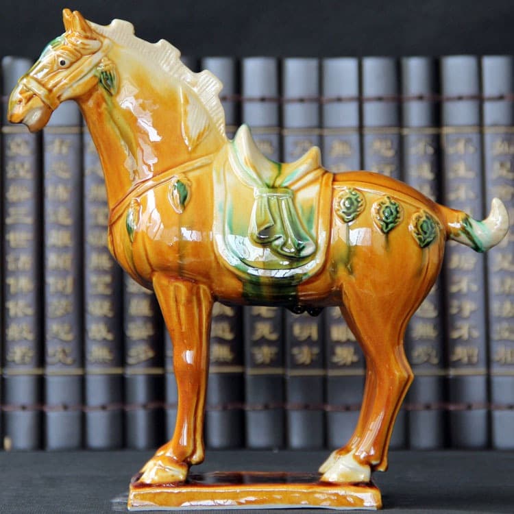 Wholesale Tang Sancai Horse Ceramic Horse Ornament Six Horses Home Living Room Decoration Craft Gift Feng Shui Ornament