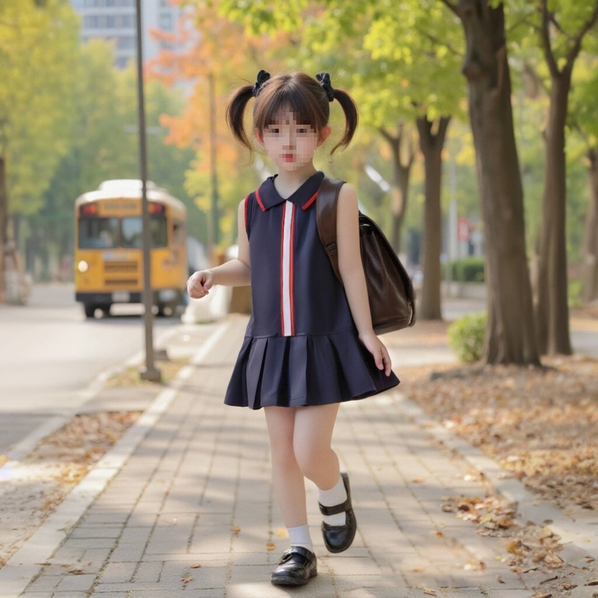 2025 Summer New Baby Solid Color Turn-down Collar Preppy Slim Tennis Sport Dress Girls Pleated Skirt