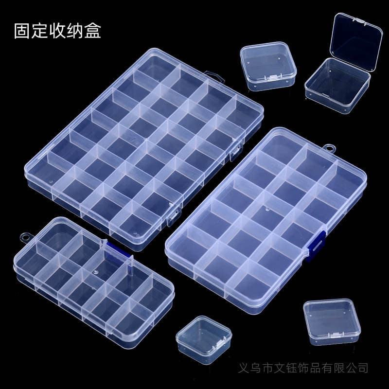 Nail Art Accessories Compartment Fixed Storage Box 10 Grid 15 Grid 24 Grid Jewelry Box Wearable Nail Storage Tool Wholesale