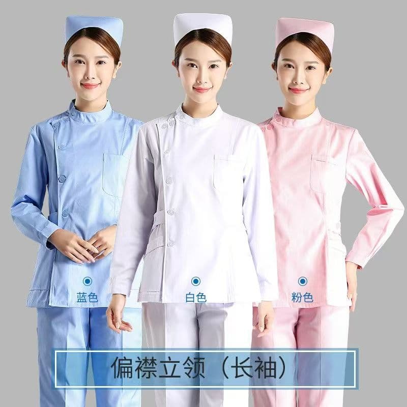 Nightingale Nurse Two-Piece Set White Coat Long Sleeve Short Sleeve Workwear for Dental Clinic Pharmacy Dental Nurse Uniform