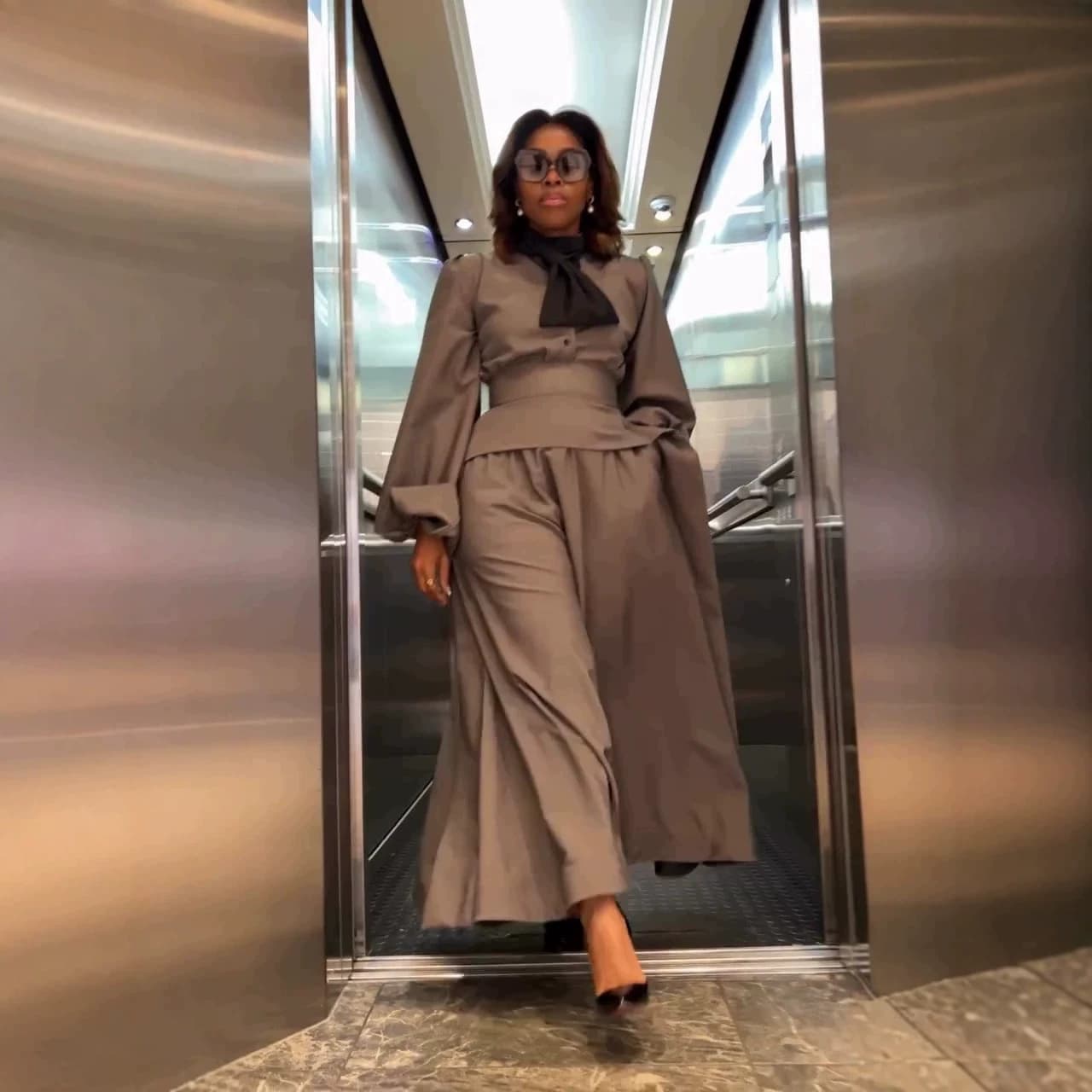 2026 European and American foreign trade cross-border new fashion casual suit lantern sleeve single-breasted shirt and high-waisted skirt