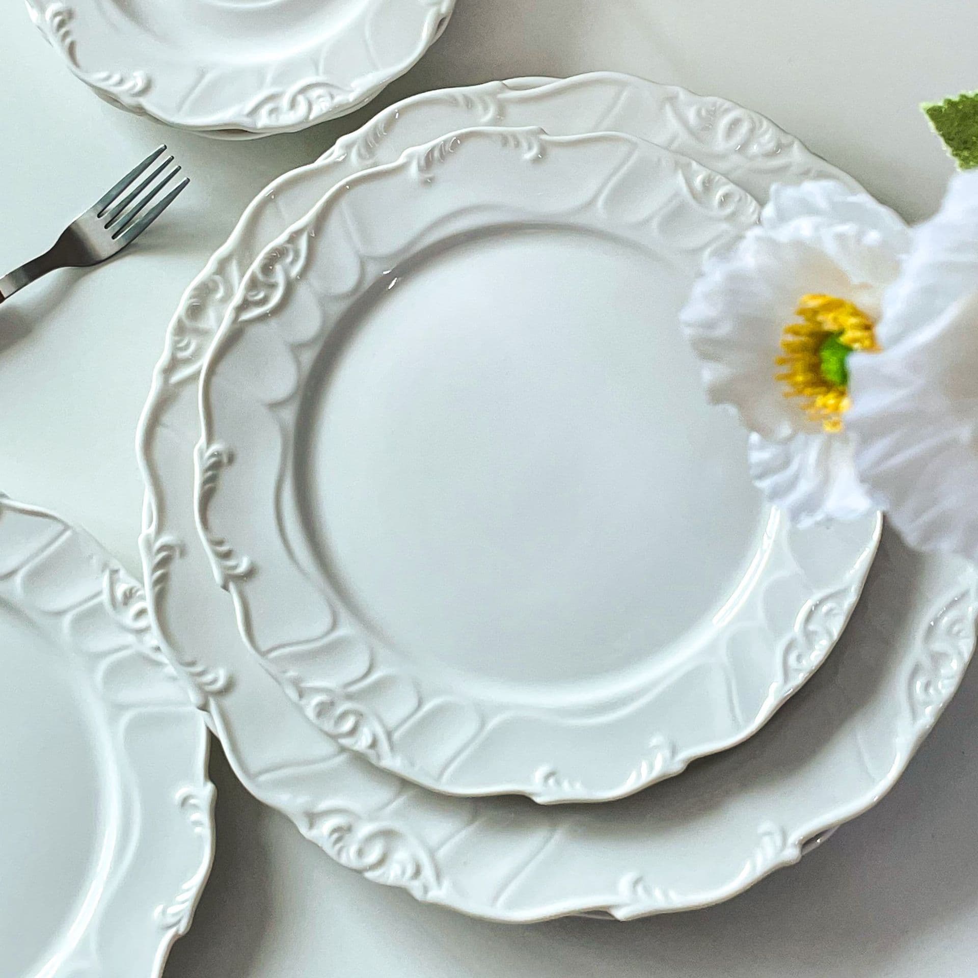 High-end French Retro Dinner Plate Ceramic Plate Ins Style Western Dinner Plate Dessert Plate Home Breakfast Plate