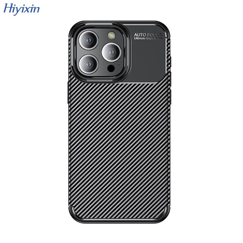 Cross-border compatible iPhone 15 Beetle TPU Shockproof Case 17 Pro Max Carbon Fiber Brushed Anti-Drop Cover