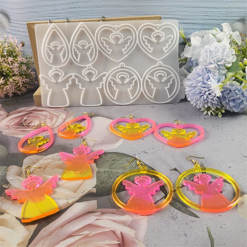 Z0029 Angel Earring Mold Crystal Resin Silicone Mold DIY Decoration Silicone Mold