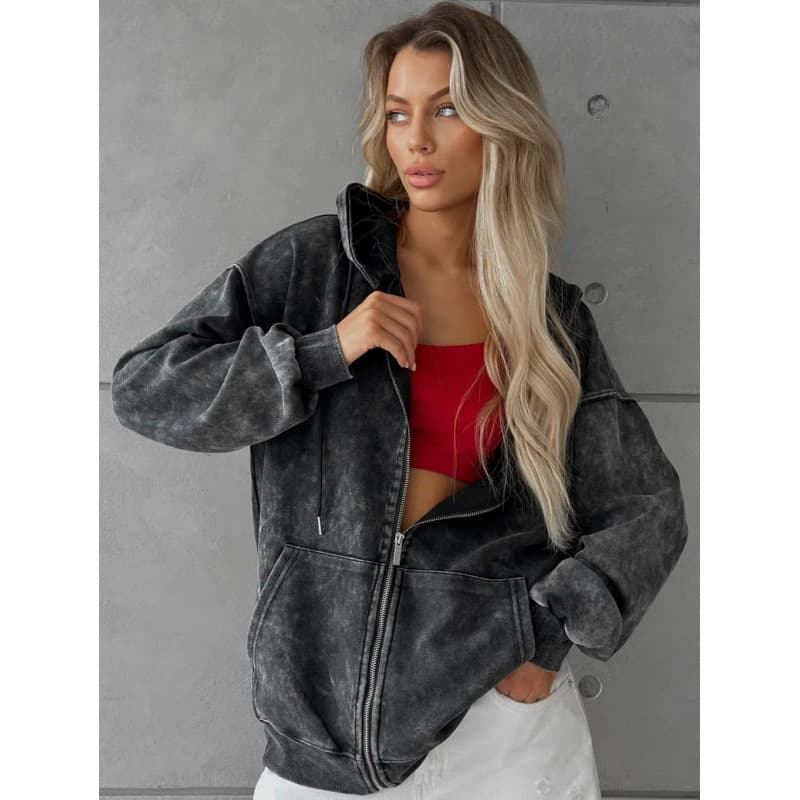 Large size cross-border foreign trade heavyweight washed and distressed hooded sweatshirt men's American retro trendy brand couple's hoodie