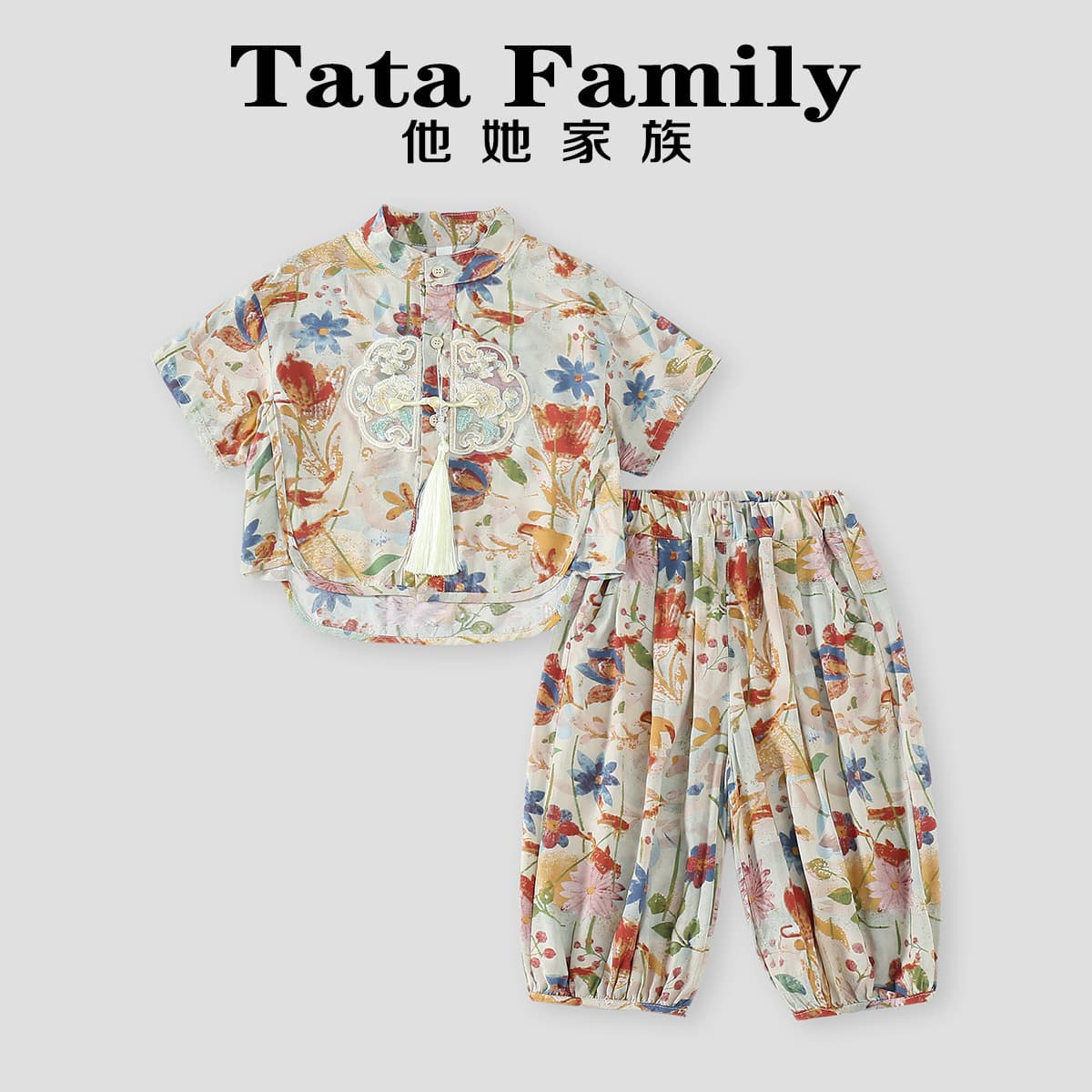 New Chinese Style Casual Set for Boys and Girls, Same Style as Internet-Famous Baby Classic