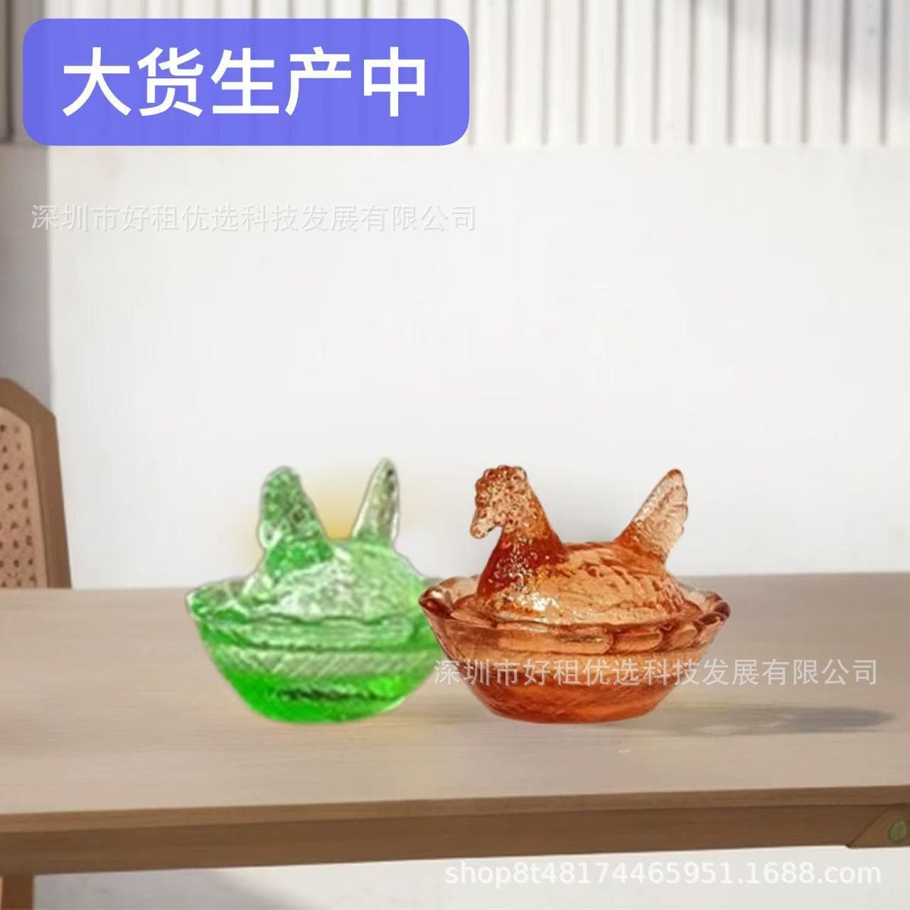 Cross-border New Mini Glass Hens on Nests Easter Gifts Creative Glass Crafts