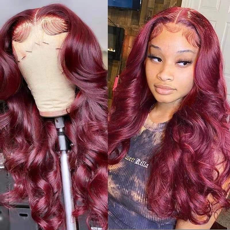 African Ladies Long Curl Wig Wine Red Big Wave Synthetic Hair Cap Factory Stock Black Women's Hair Replacement Natural Style