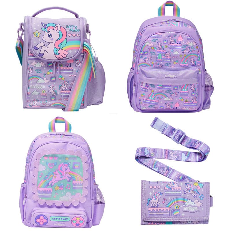 Australian Smiggle Medium Schoolbag Children's Cartoon Backpack Primary School Lower Grade Backpack Casual Bag Wallet
