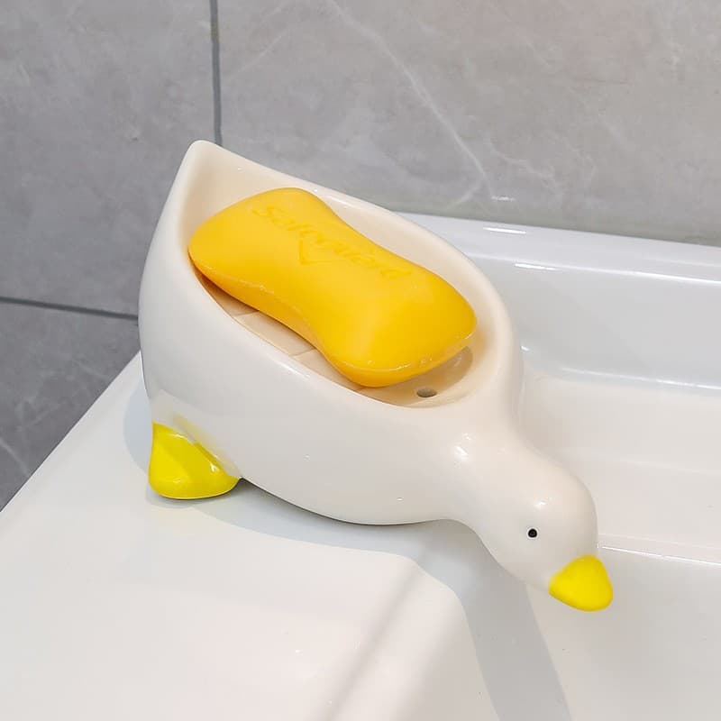 Tulip Ceramic Soap Dish for Bathroom, Cute Soap Holder with Drainage, Home Decorative Ornament