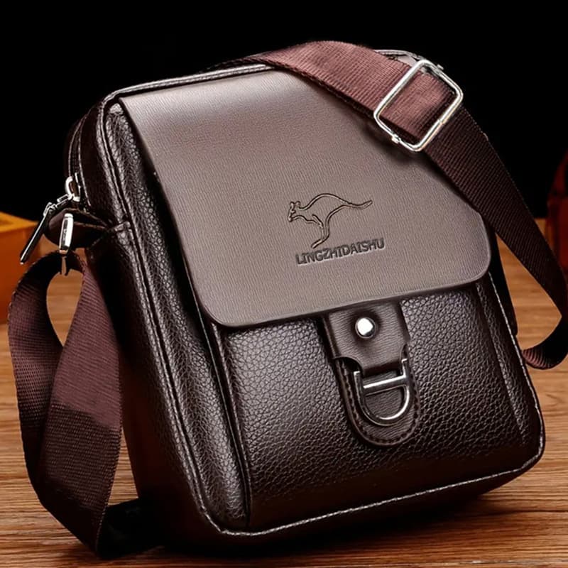 2026 Autumn New Business Elite Men's Messenger Bag PU Solid Color Men's Bag