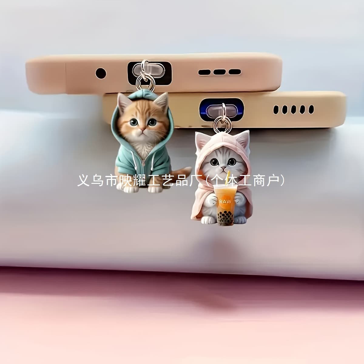 Acrylic 2D Flat Cross-Border Hot-Selling Phone Dust Plug Pendant Cute Cat Charm Type-C Oval Interface