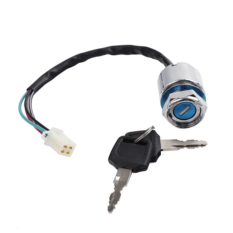ATV Off-Road Motorcycle Iron Head Electric Door Lock 4-Wire Modified Ignition Lock Electric Door Switch