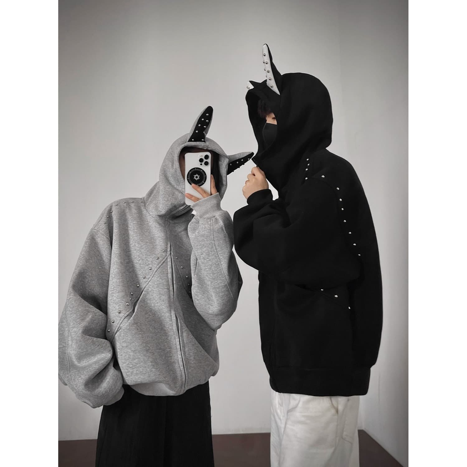 Heavyweight Doberman Pinscher Hoodie for Men and Women, Autumn American Rivet Design Couple Jacket, Loose-Fitting Versatile Top