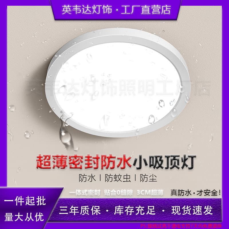 Waterproof LED Ceiling Light for Kitchen, Bathroom, Toilet, Restroom, Balcony, Outdoor Eaves, and Corridor Lighting