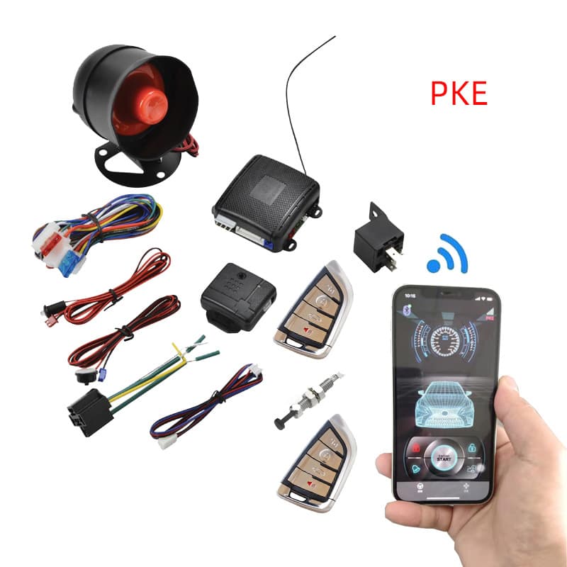 Factory Wholesale 12V Car Alarm System Remote Control and Mobile APP Operation Control PKE Bluetooth Lock