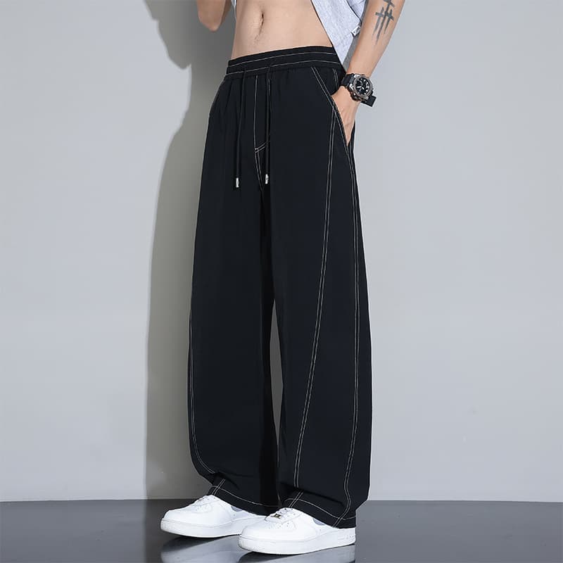 2026 Long Pants Men Summer Casual Wide Leg Pants Trendy Loose Sports Casual Fashion High-end Sense Men's Long Pants