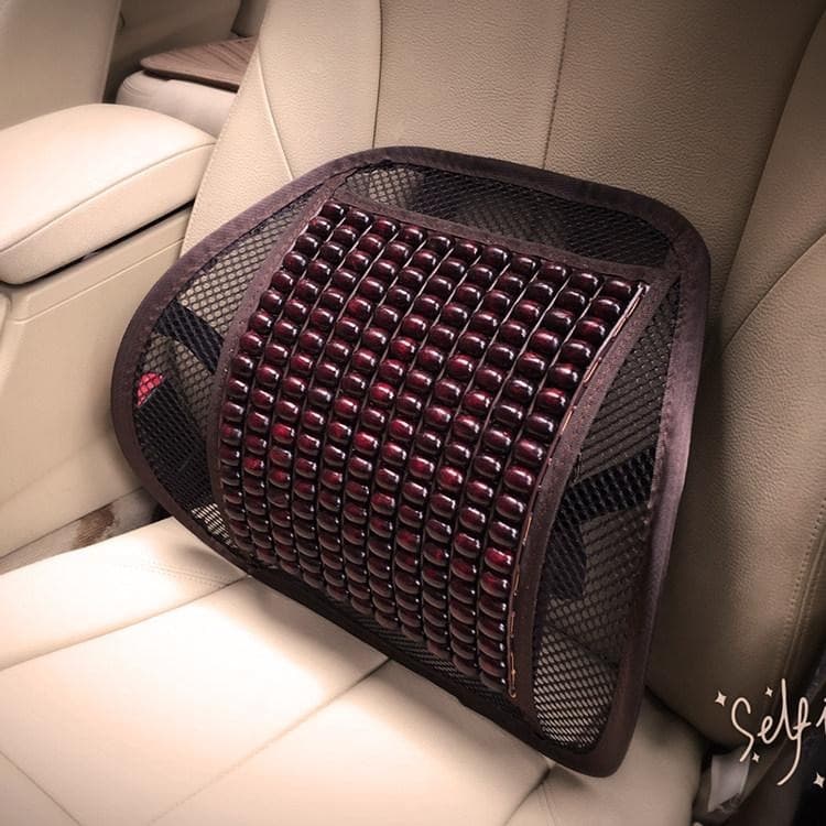 Car lumbar cushion wooden beads breathable waist massage lumbar cushion office seat lumbar pillow cushion summer backrest car