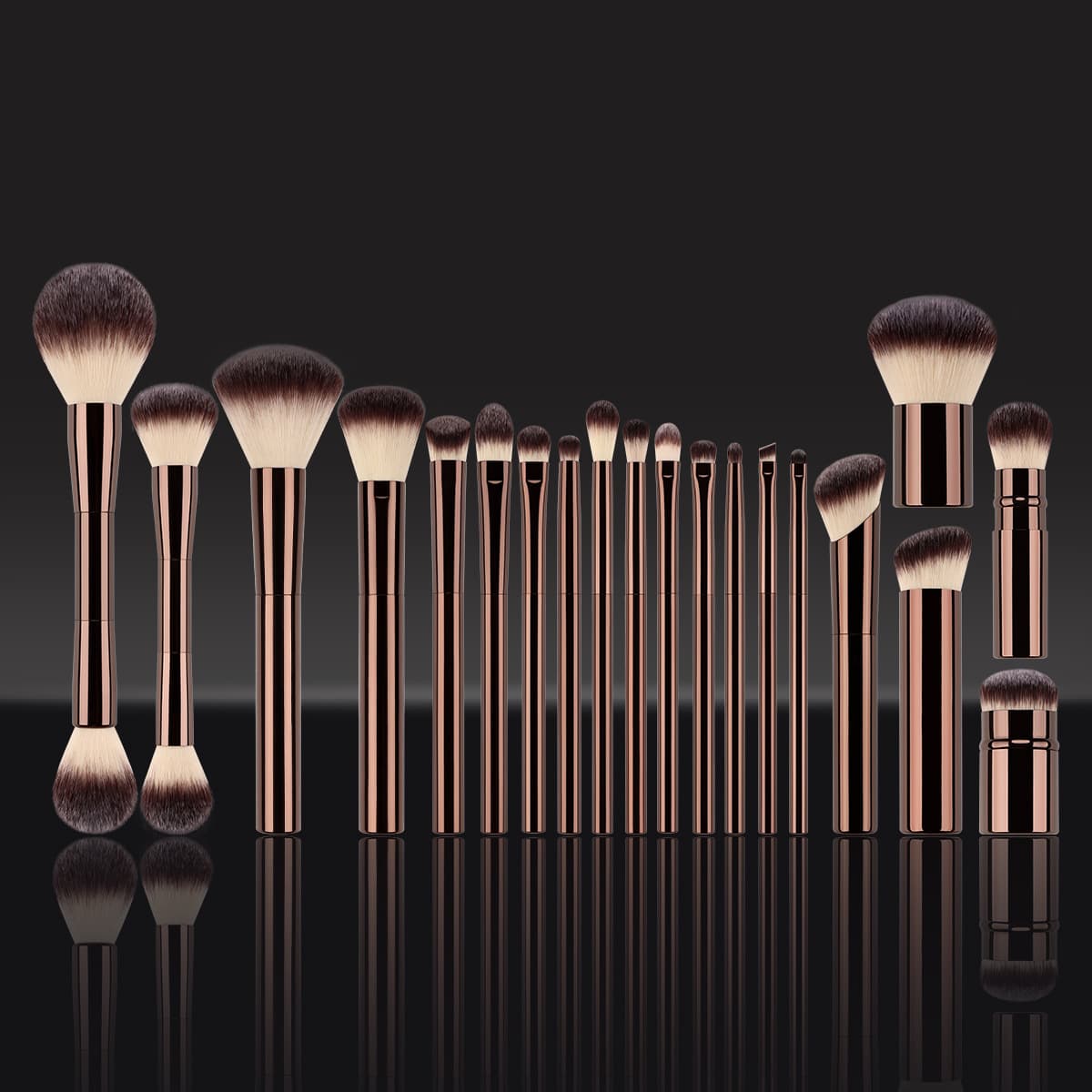 20-Piece Complete Makeup Brush Set: Powder, Blush, Foundation, Eyeshadow, Concealer, Lip Brush & Beauty Tools Kit