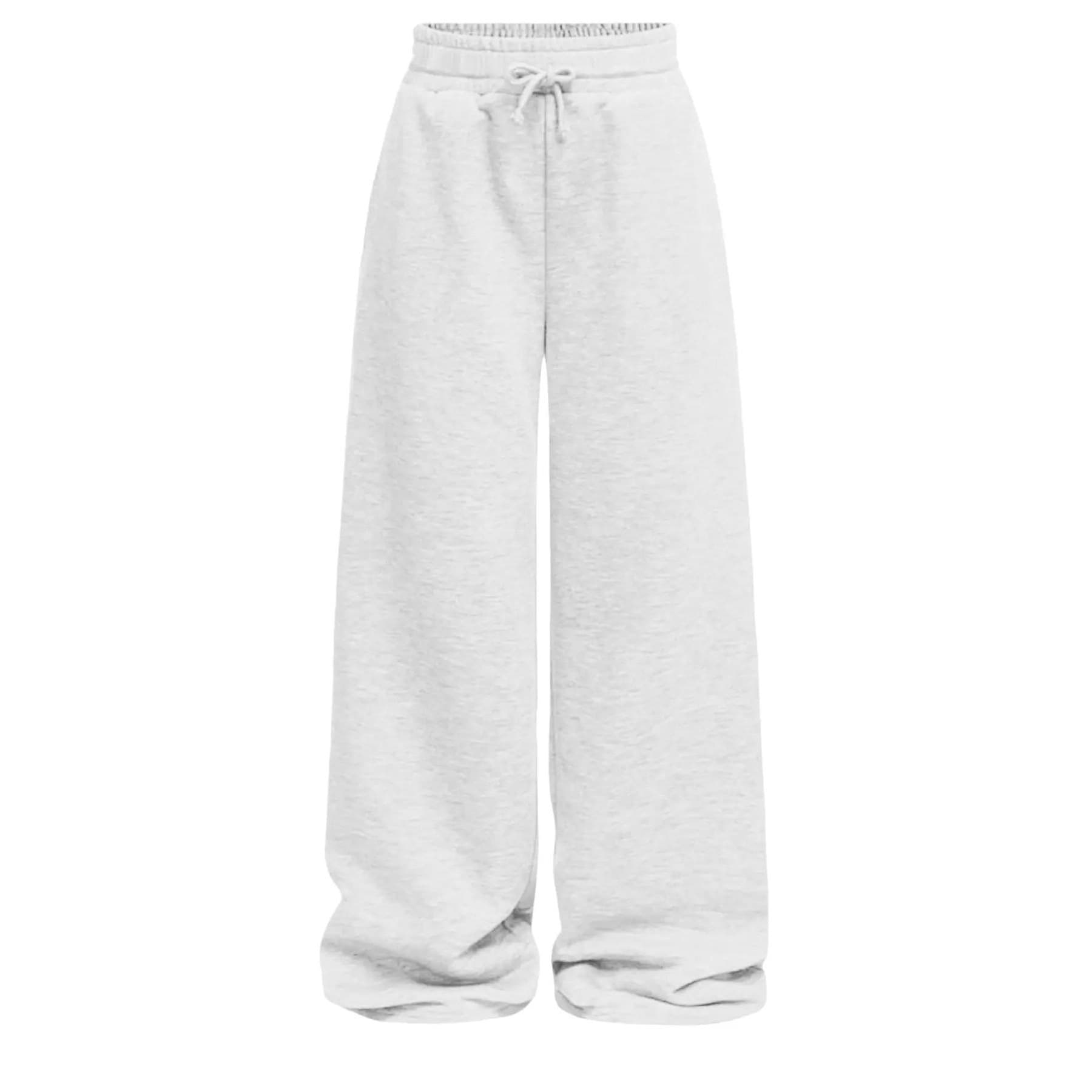European and American foreign trade new cross-border wide-legged loose solid color simple lace-up comfortable European and American version straight casual trousers