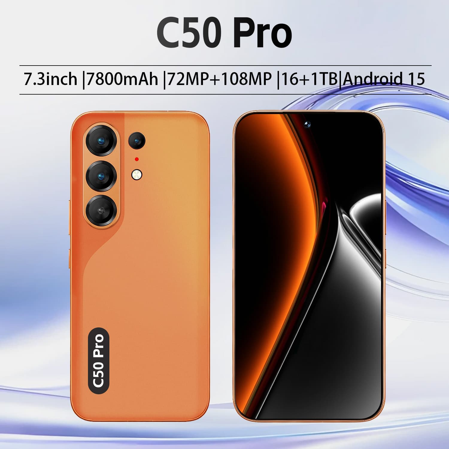 TK AliExpress Exclusive AI Cross-Border Smartphone C50 Pro Large Screen 16+1T Phone Factory Direct Drop Shipping Available