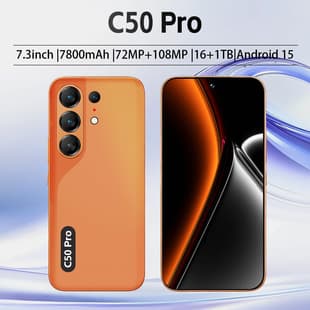 TK AliExpress Exclusive AI Cross-Border Smartphone C50 Pro Large Screen 16+1T Phone Factory Direct Drop Shipping Available