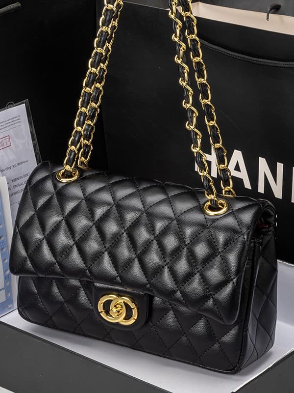 DIY Crossbody Bag for Women 2026 New Chanel Small Perfume CF Chain Bag Women Crossbody Genuine Leather Diamond Bag