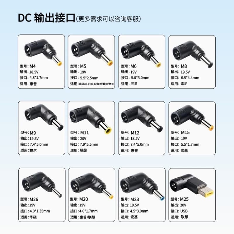 Universal 90W Multi-Function Laptop Charger 15-20V Auto-Detect Adjustable Power Adapter