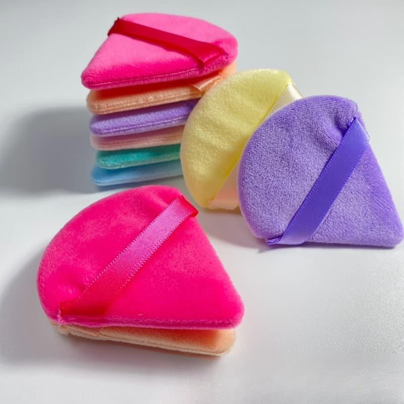 Triangle Powder Puff in Stock, Short Velvet Dry Powder Puff, Crystal Velvet Triangle Powder Puff, Loose Powder Puff, Factory Direct