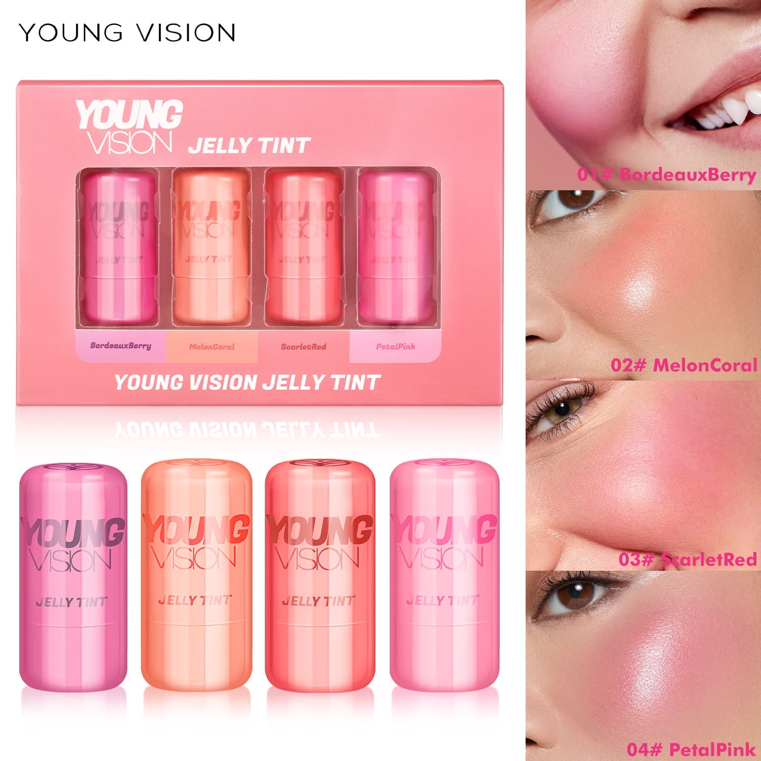 Young Vision Jelly Blush Lipstick 4-Color Set