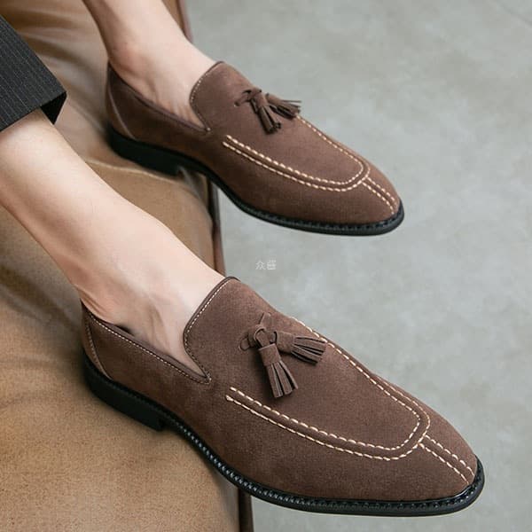 2025 Men's Pointed Leather Shoes, Stylish Slip-On Loafers, Men's Casual Shoes, British Style Leather Shoes