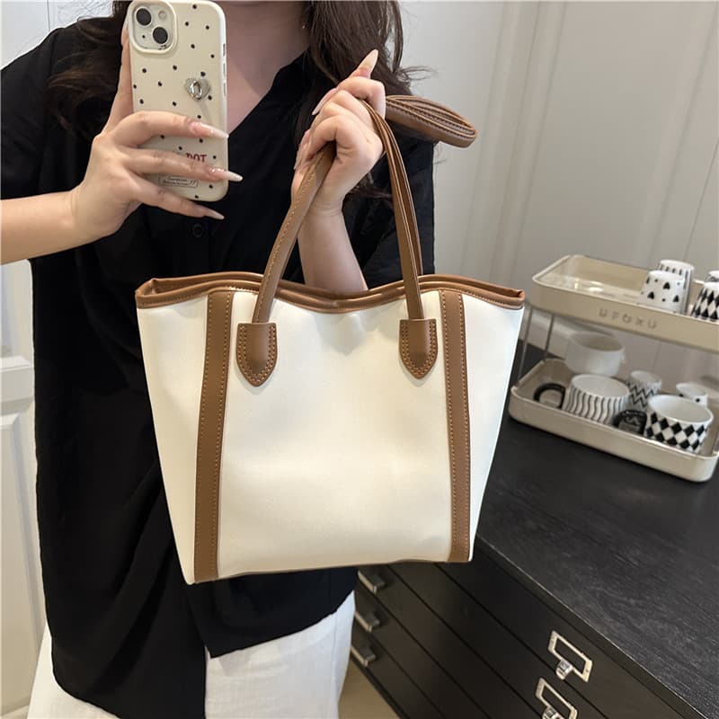 Cross-border Tote Bag for Women 2026 New Large Capacity Commuter Bag Textured Versatile Shoulder Bag Minimalist Class Bag